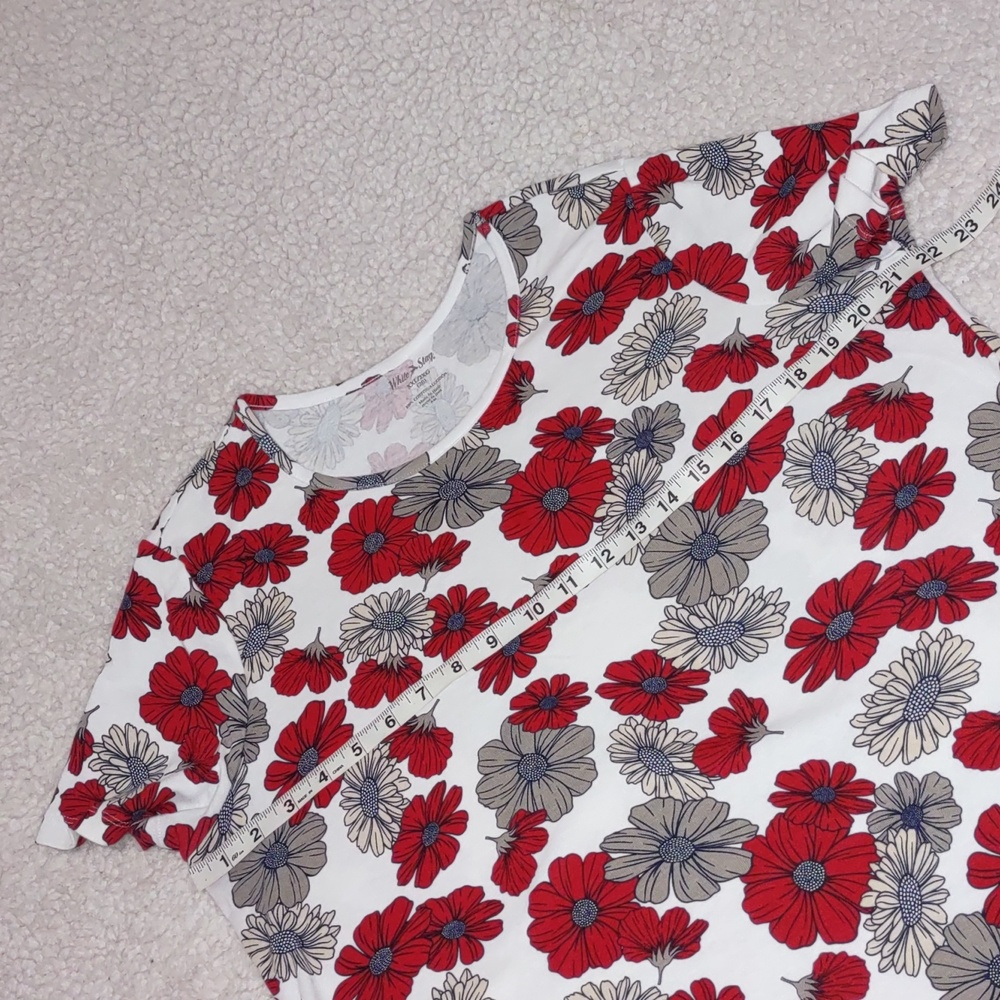 White Stag Women Printed Tops Size XXL Short Sleeve Floral 100% Cotton - Picture 6 of 10